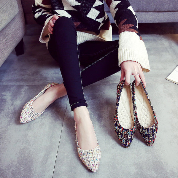 Summer Flat Pointed Retro Beanie Shoes