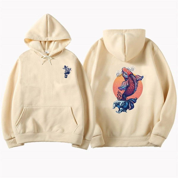 Carp print hoodie