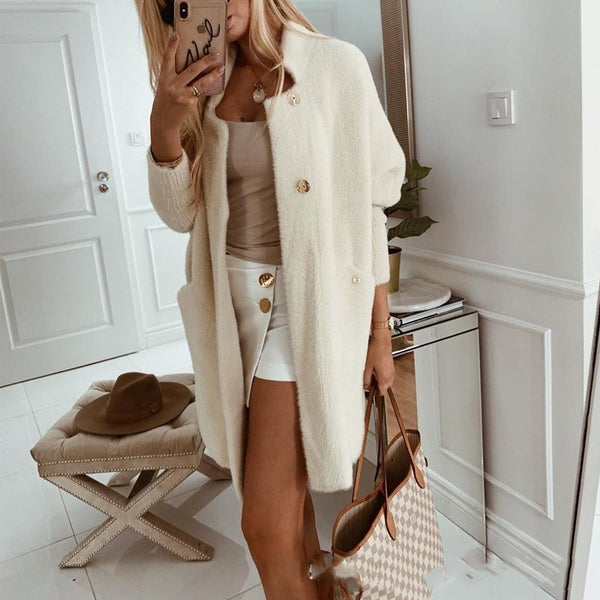 Mohair knitted long cardigan