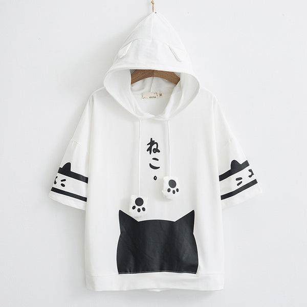 Cute Paws Draw line hoodie