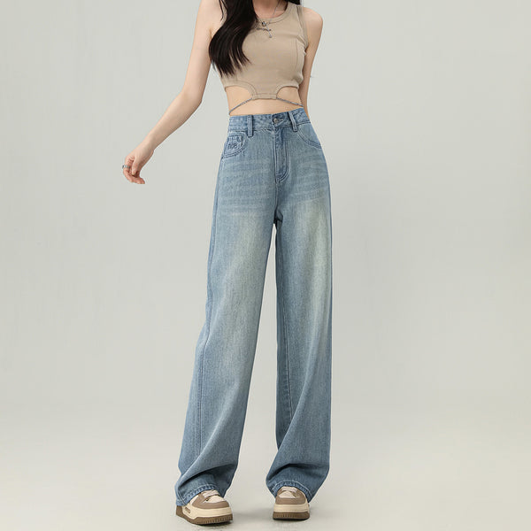 High Waist Straight-leg Wide-leg Pants