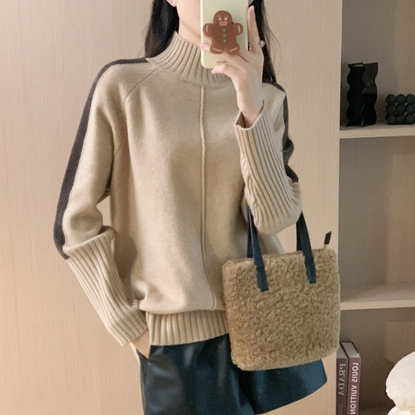 Trendy Semi-high Collar New Sweater For Women Thick Mid-length