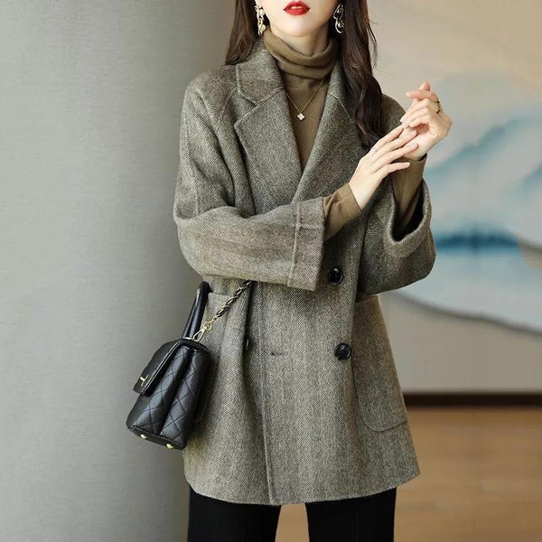 Women's Fashion New Woolen Mid-length Coat