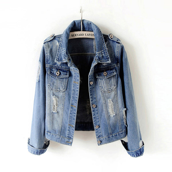 Ripped denim jacket