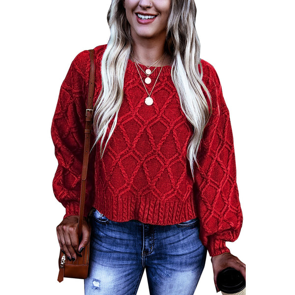 Women's Knitted Sweater Loose Long Sleeves