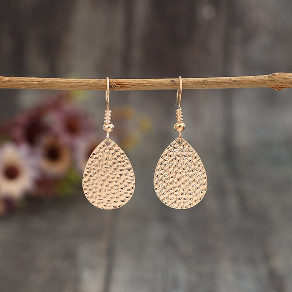 Gold-Plated Alloy Teardrop Earrings