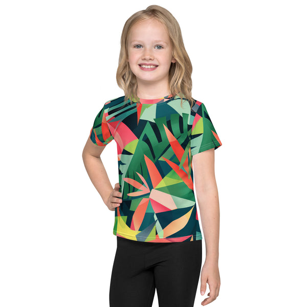 [GeoModa] Tropical Whimsy Kids Crew Neck T-shirt