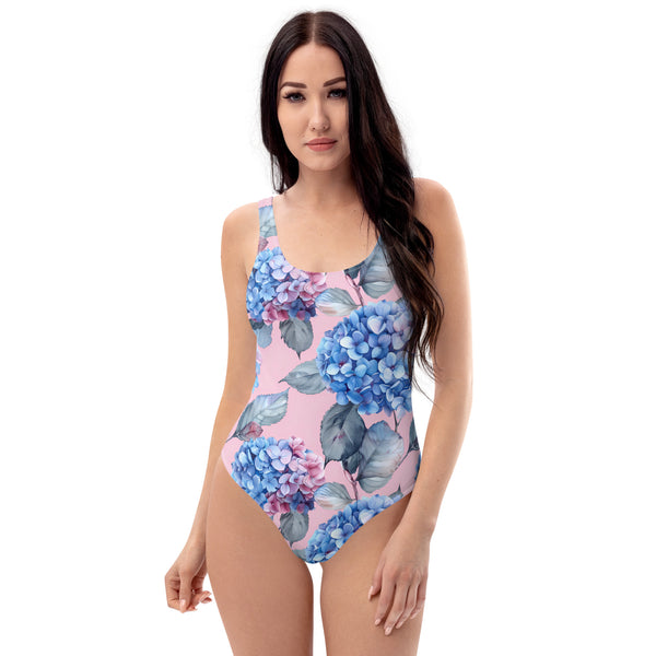 [Floral Bloom] Blushing Hydrangea One-Piece Swimsuit