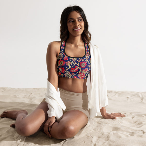 [Floral Bloom] Ruby Heritage Padded Sports Bra