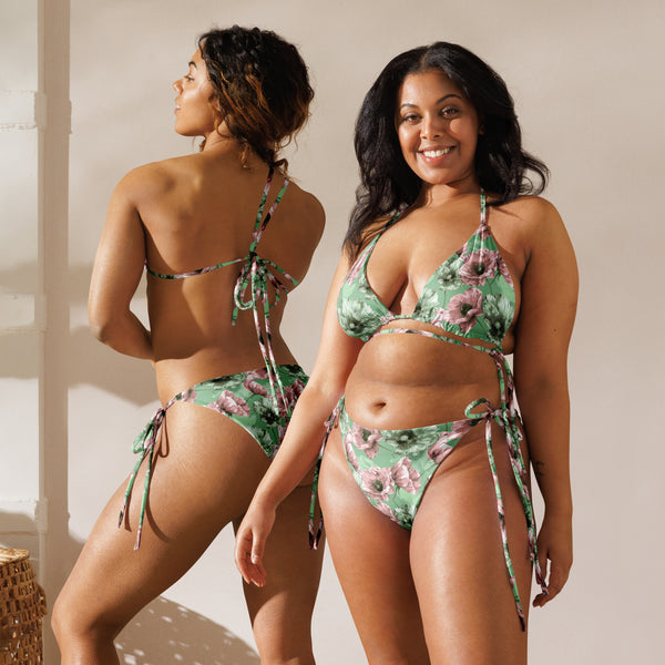 [Floral Bloom] Pastel Blossoms Recycled String Bikini