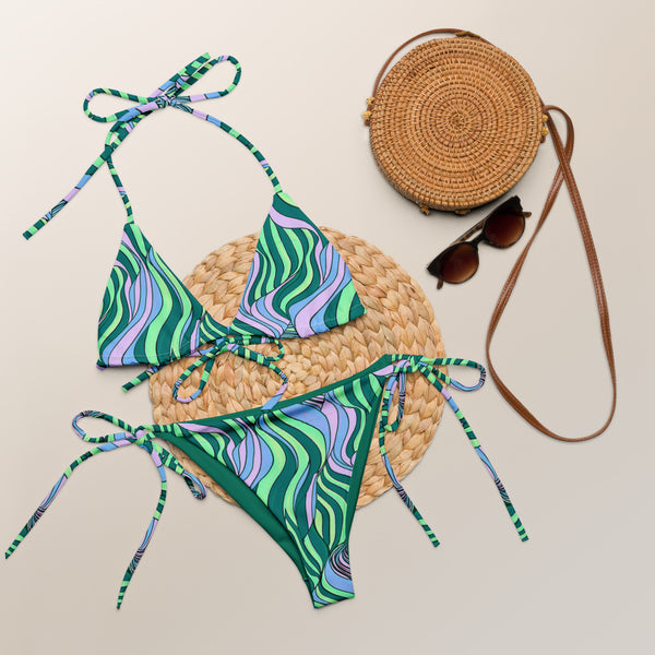 [Azure Muse] Aqua Swell Recycled String Bikini