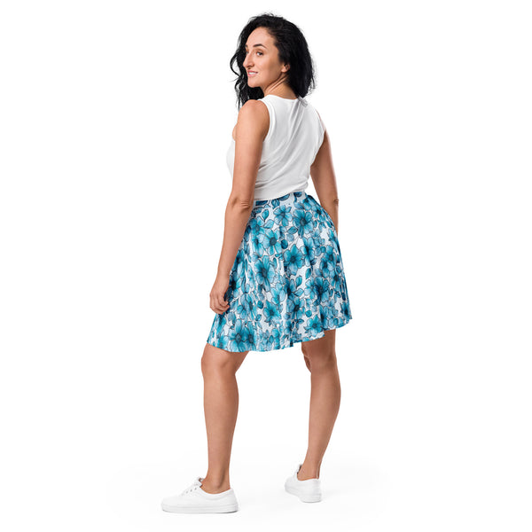 [Floral Bloom] Blue Mystique Skater Skirt