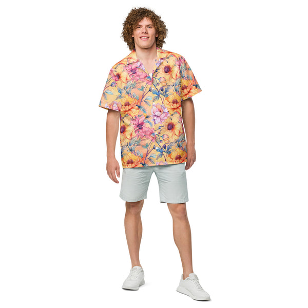 [Floral Bloom] Sunny Meadow Unisex Button Shirt