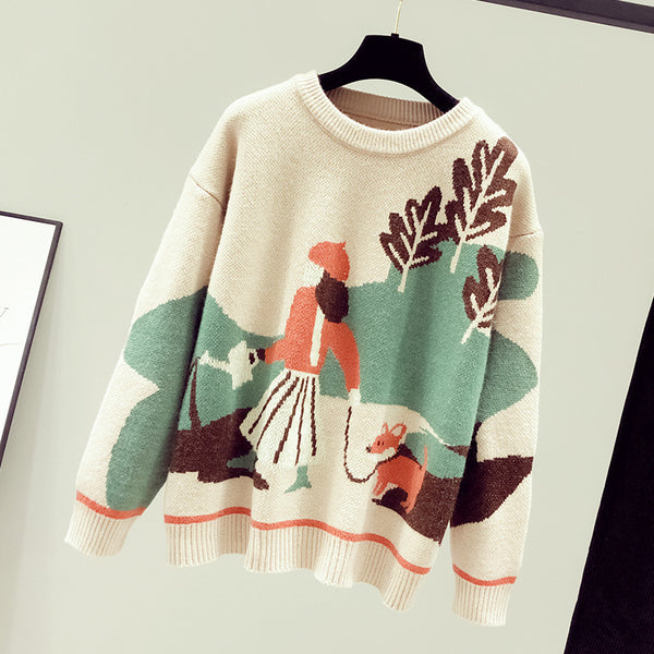 Retro Hong Kong Style Mock Neck Sweater Women