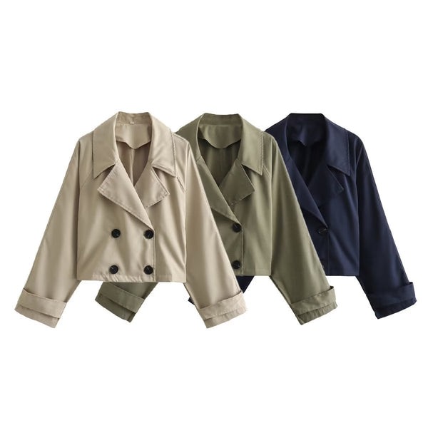 Women's European And American Style Trench Coat Short Jacket