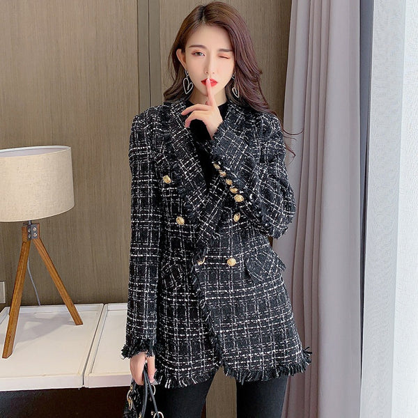 Temperament Tweed Small Fragrance Suit Jacket Women