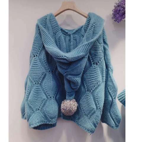 Women's Hat Knitted Cardigan Jacket Sweater