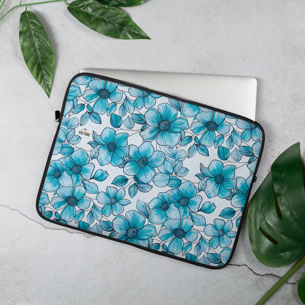 [Floral Bloom] Blue Mystique Laptop Sleeve