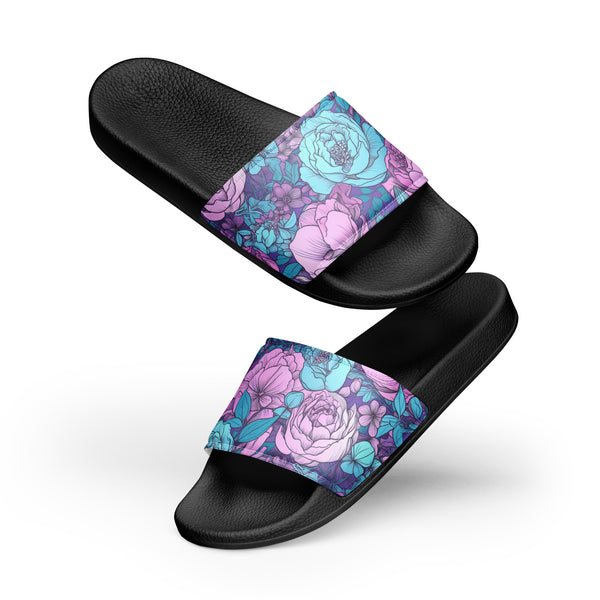 [Floral Bloom] Azure Spree Women's Slides